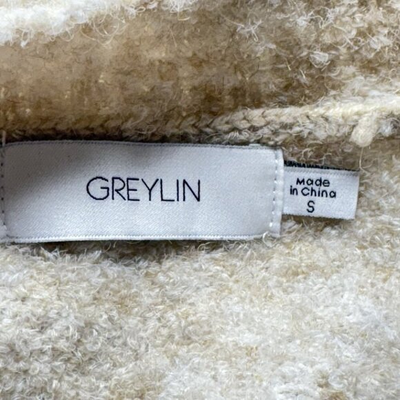 GREYLIN Women Sweater Size S Ivory Pullover Short Puff Sleeves Wool Blend 30-9 - Picture 4 of 7